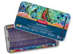 Derwent Inktense Mürekkep Bazlı Kuru Boya Kalem Seti 36'lı Teneke Kutu