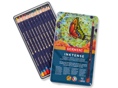 Derwent Inktense Mürekkep Bazlı Kuru Boya Kalem Seti 12'li Teneke Kutu