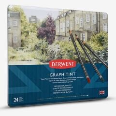 Derwent Graphitint Sulandırılabilen Renkli Grafit Kalem Set 24'lü Teneke Kutu