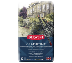 Derwent Graphitint Sulandırılabilen Renkli Grafit Kalem Set 12'li Teneke Kutu