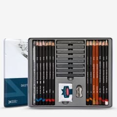 Derwent Sketching Collection Eskiz Set 24'lü Teneke Kutu