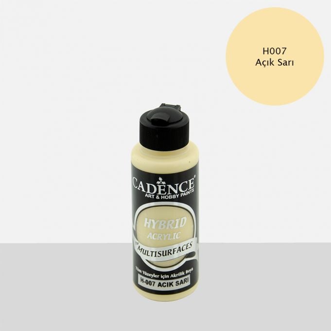 Cadence Hybrid Multisurface Akrilik Boya H-007 Açık Sarı 120 ml