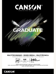 Canson Graduate Mix Media Black A4 240 g 20 Yaprak
