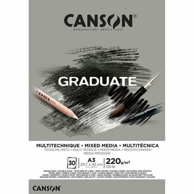 Canson Graduate Mix Media Grey A3 220 g 30 Yaprak