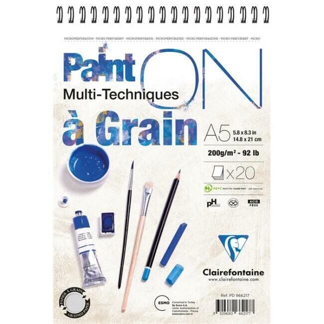Clairefontaine Paint On Multi-Techniques A5 200gr 20 Yaprak (Spiralli)