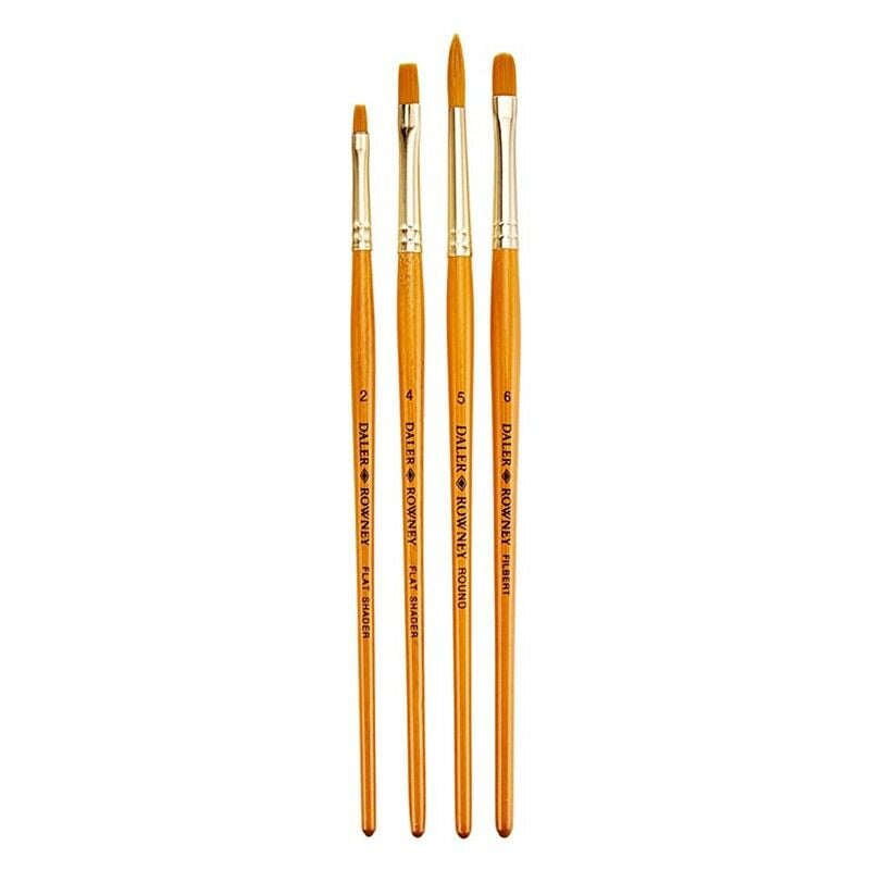 Daler Rowney Simply Gold Taklon Sentetik 4'lü Fırça Seti