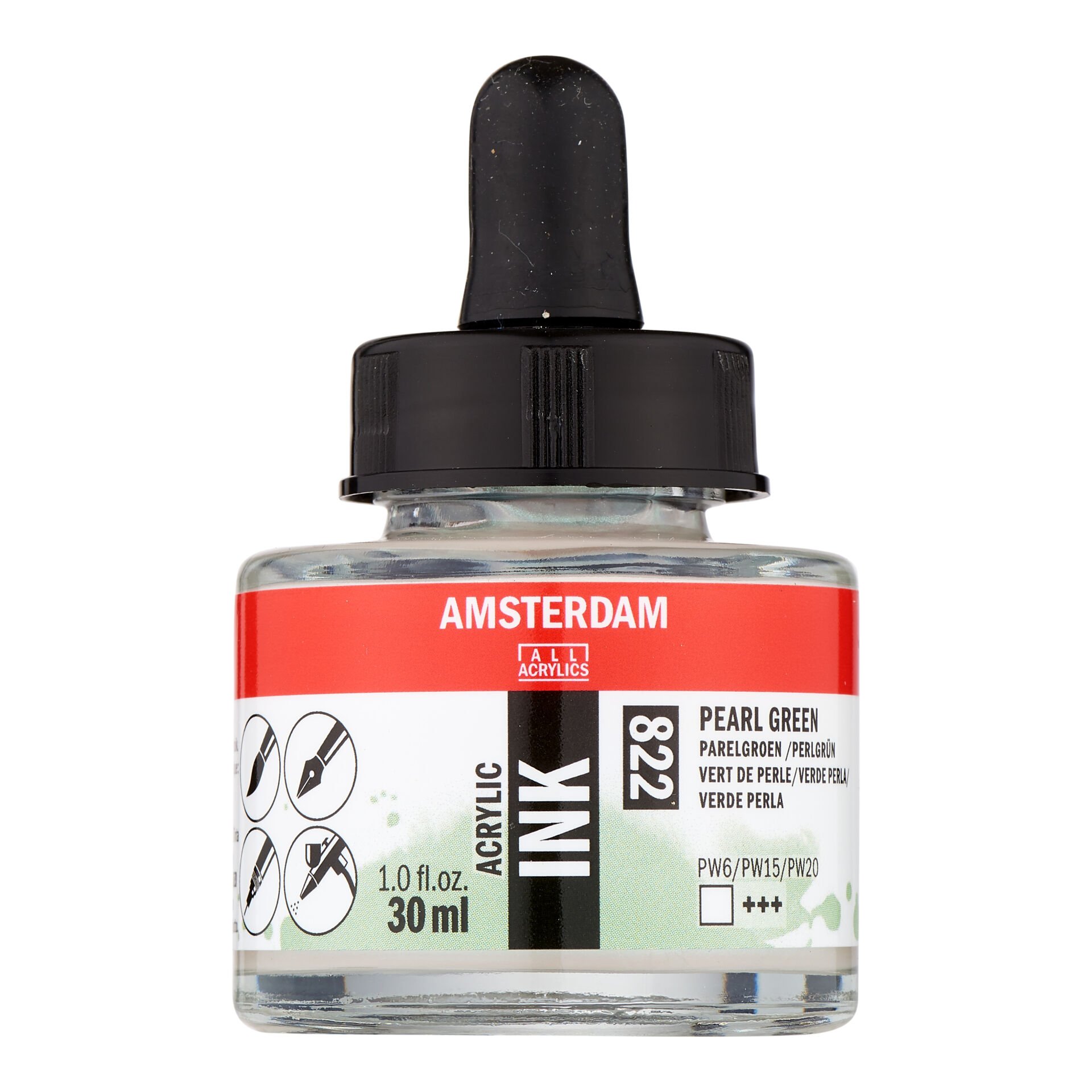 Amsterdam Sıvı Akrilik Mürekkep 30 ml Pearl Green 822