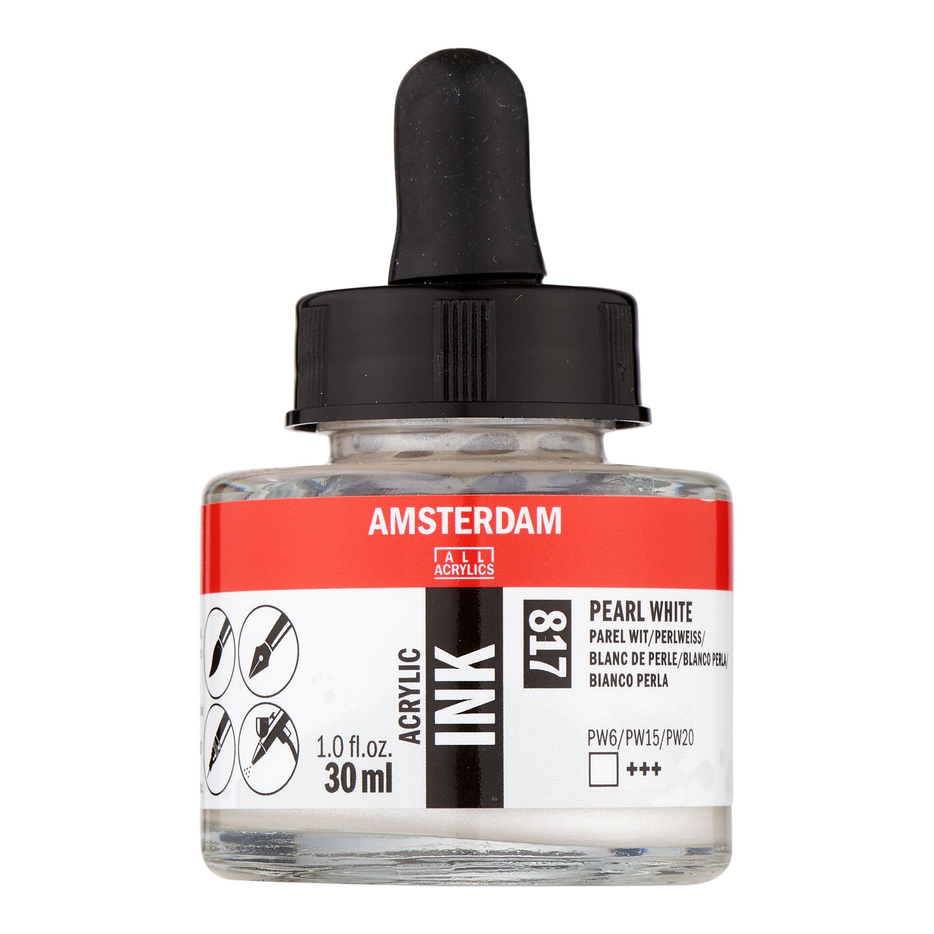 Amsterdam Sıvı Akrilik Mürekkep 30 ml Pearl White 817