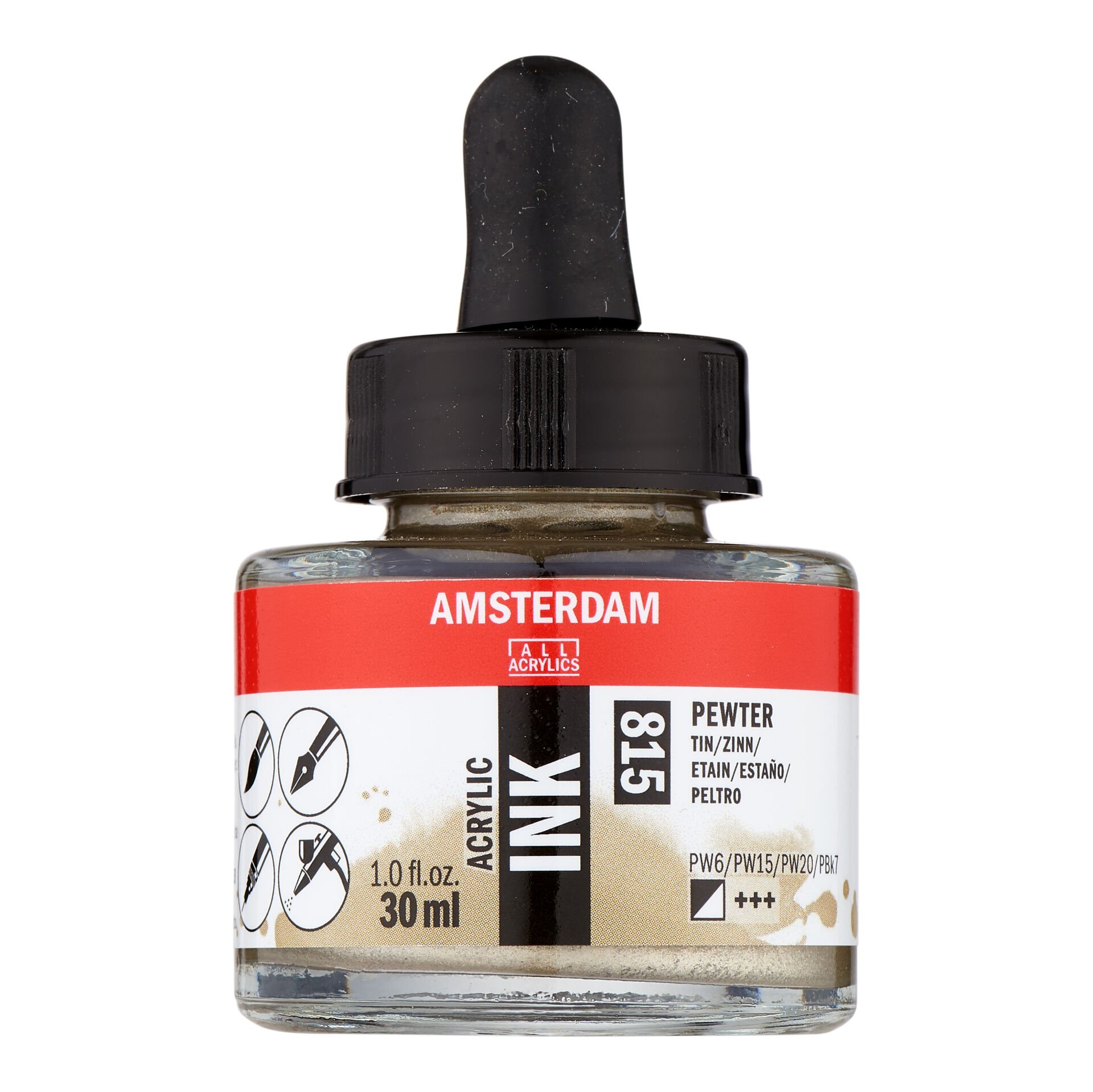 Amsterdam Sıvı Akrilik Mürekkep 30 ml Pewter 815