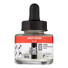 Amsterdam Sıvı Akrilik Mürekkep 30 ml Silver 800