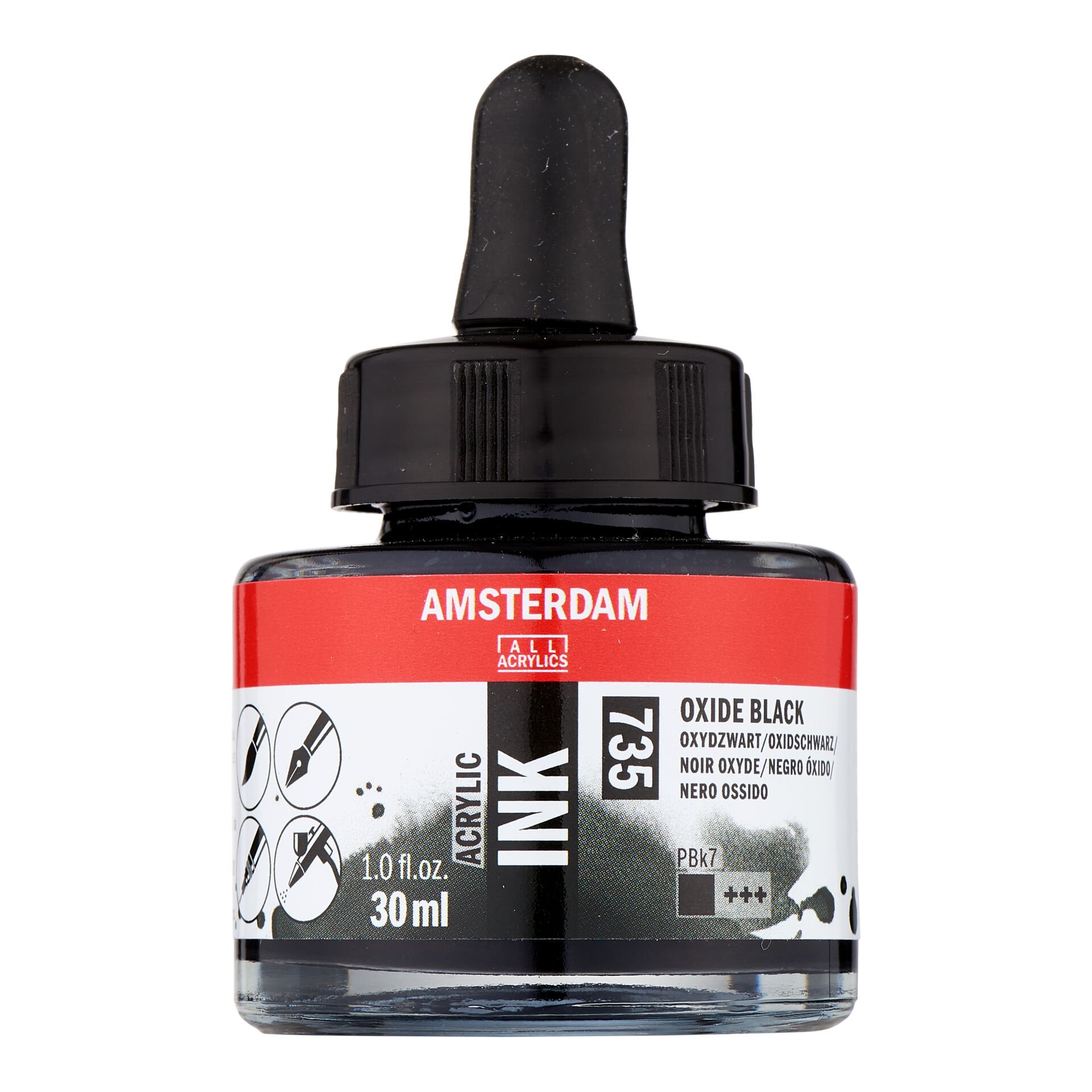 Amsterdam Sıvı Akrilik Mürekkep 30 ml Oxide Black 735