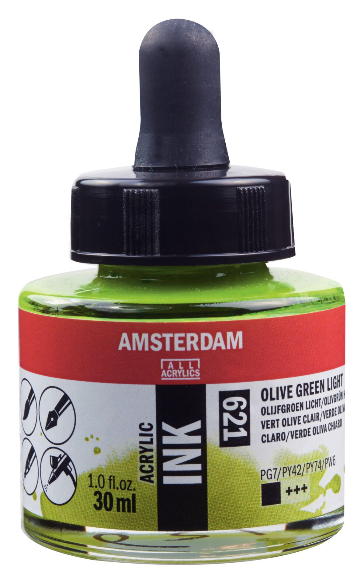 Amsterdam Sıvı Akrilik Mürekkep 30 ml Olive Green Light 621