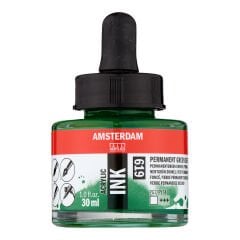 Amsterdam Sıvı Akrilik Mürekkep 30 ml Permanent Green Deep 619