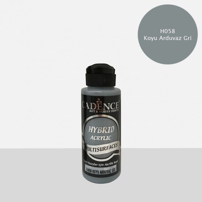 Cadence Hybrid Multisurface Akrilik Boya H-058 Koyu Arduvaz Gri 120 ml