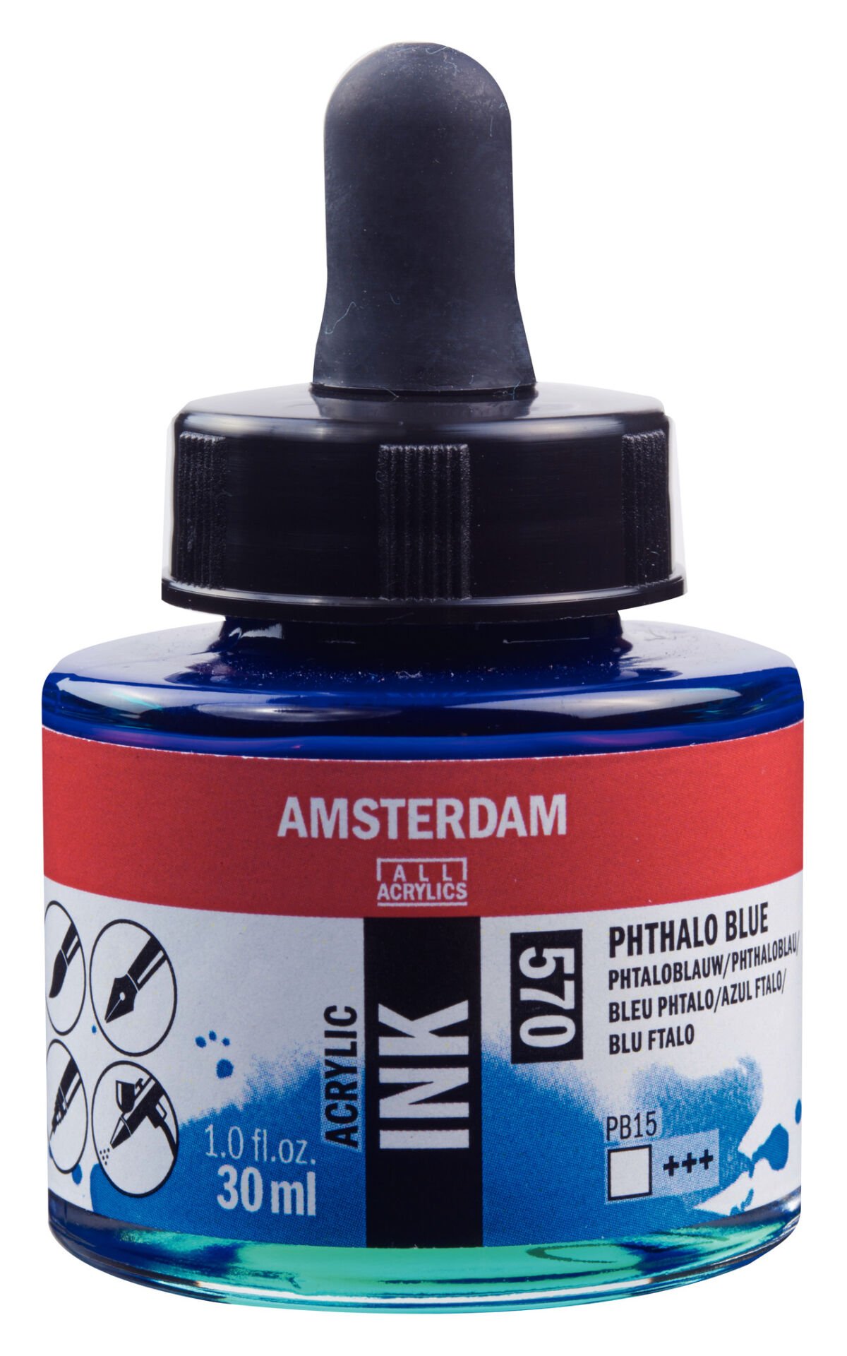 Amsterdam Sıvı Akrilik Mürekkep 30 ml Phthalo Blue 570