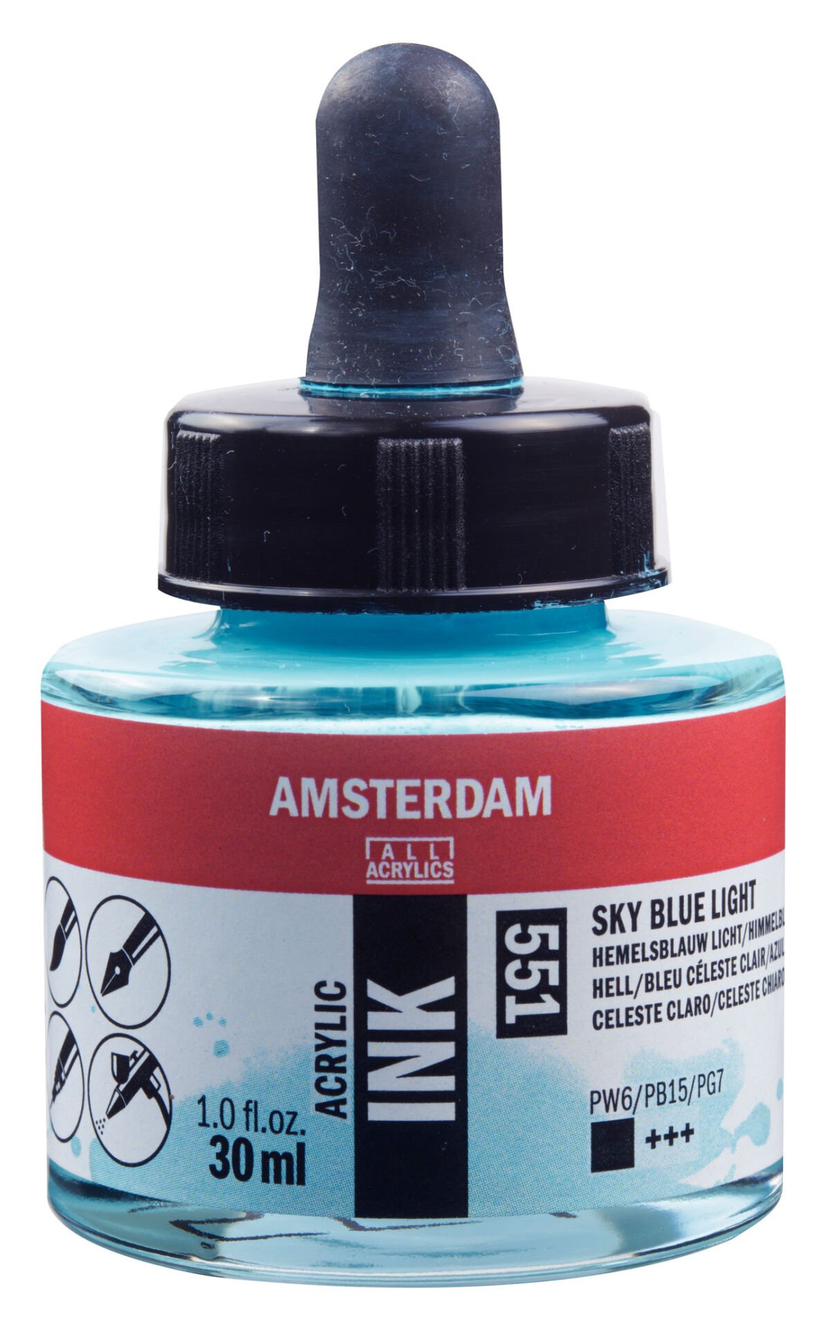 Amsterdam Sıvı Akrilik Mürekkep 30 ml Sky Blue Light 551
