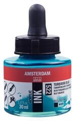 Amsterdam Sıvı Akrilik Mürekkep 30 ml Turquoise Blue 522