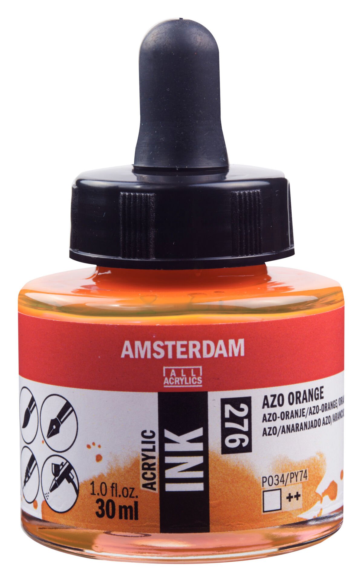Amsterdam Sıvı Akrilik Mürekkep 30 ml Azo Orange 276