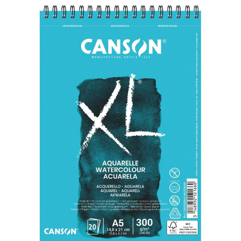 Canson XL Aquarelle Sulu Boya Defteri A5 300 gr 30 Yaprak