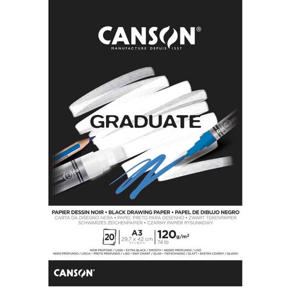 Canson Graduate Dessin Noir Siyah Eskiz Defteri A3 120 gr 20 Yaprak