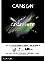 Canson Graduate Mix Media Black A3 240 g 20 Yaprak