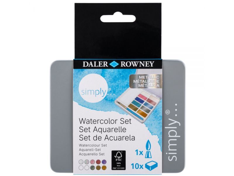Daler Rowney Simpy Tablet Suluboya Metalik 10 lu Set