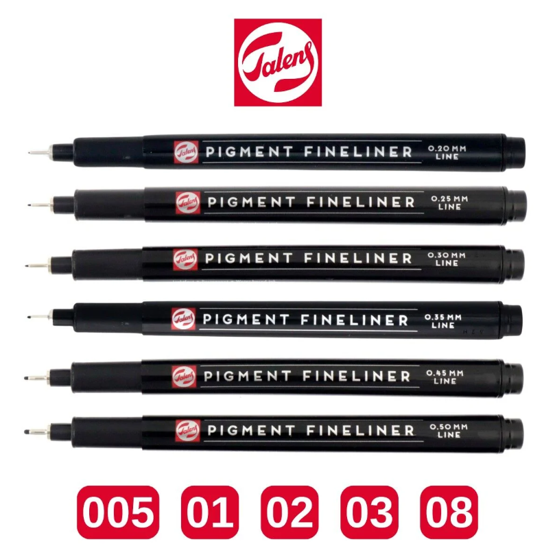 Talens Pigment Fineliner Teknik Çizim Kalemi Seti 6'lı