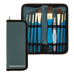 Daler Rowney Simply Watercolor Brushes Zip Case 10'Lu Sulu Boya Fırça Seti
