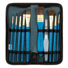 Daler Rowney Simply Watercolor Brushes Zip Case 10'Lu Sulu Boya Fırça Seti