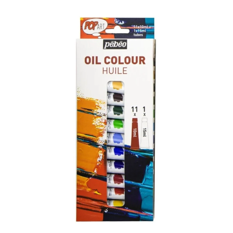 Pebeo Pop Art Yağlı Boya Seti 11 Renk x 10ml + 1 Tüp 15ml Beyaz