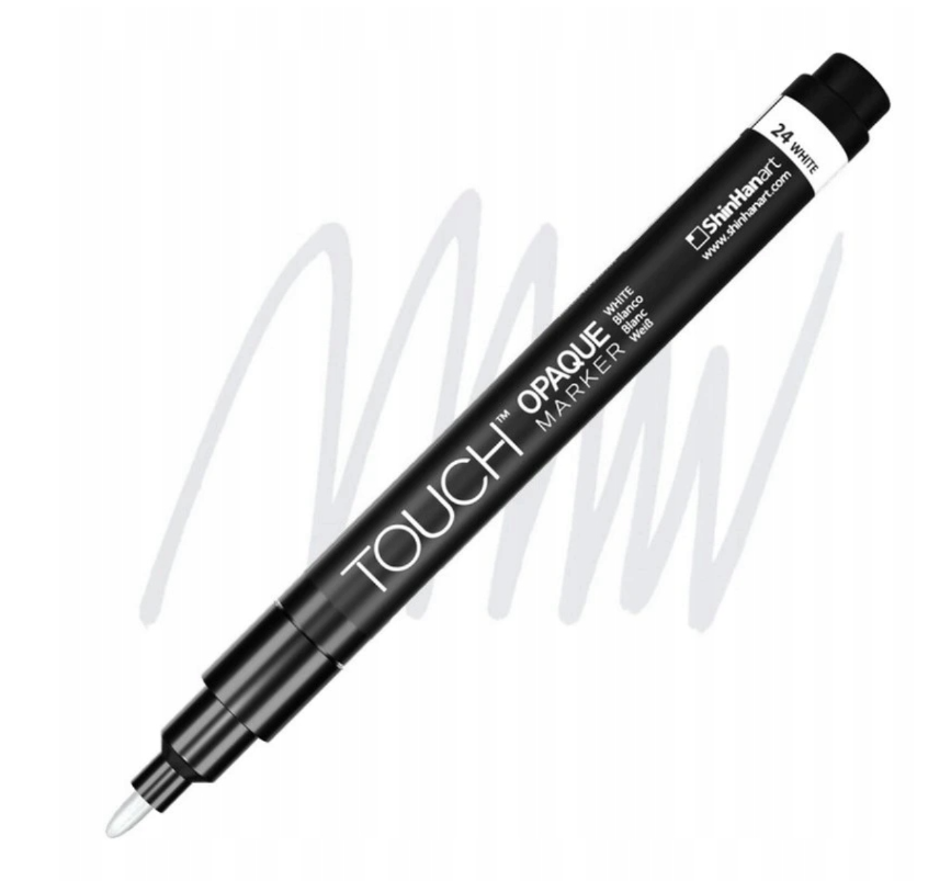 Touch Opaque Marker Su Bazlı Akrilik Kalem Fine Uç 0.8 - 1.3 mm White 24