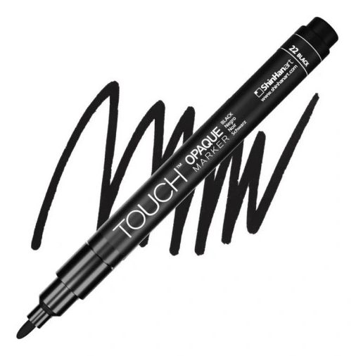 Touch Opaque Marker Su Bazlı Akrilik Kalem Fine Uç 0.8 - 1.3 mm Black 22