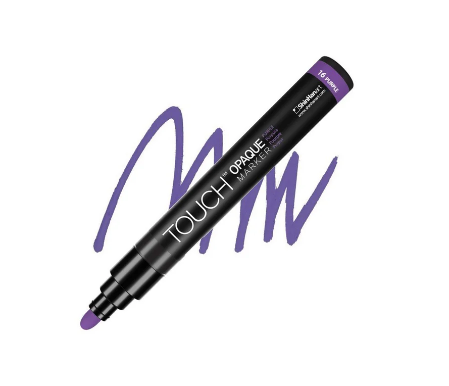 Touch Opaque Marker Su Bazlı Akrilik Kalem Medium Uç 1.5 - 2.3 mm Purple 16
