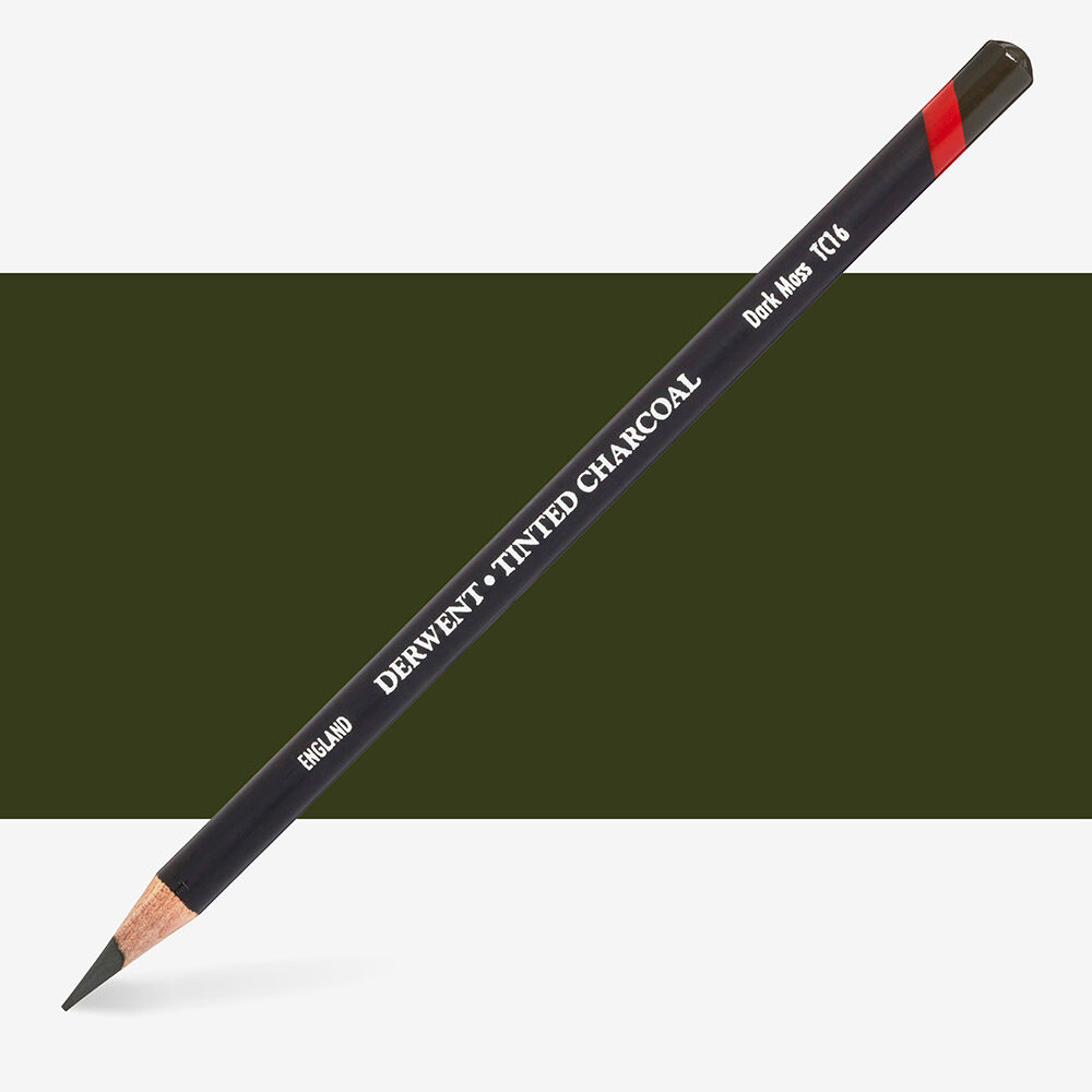 Derwent Tinted Charcoal Renkli Kömür Füzen Kalem TC16 Dark Moss
