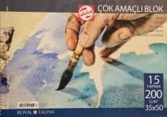 Talens Çok Amaçlı Resim Bloğu 35x50 200 gr 15 Yaprak Spiralli)