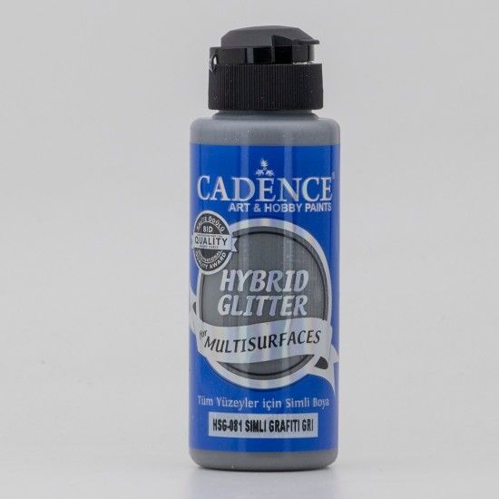 Cadence Hybrid Multisurface Simli Akrilik Boya HSG-081 Graffiti Gri 120 ml