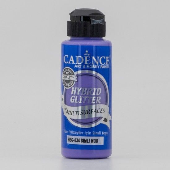 Cadence Hybrid Multisurface Simli Akrilik Boya HSG-034 Mor 120 ml
