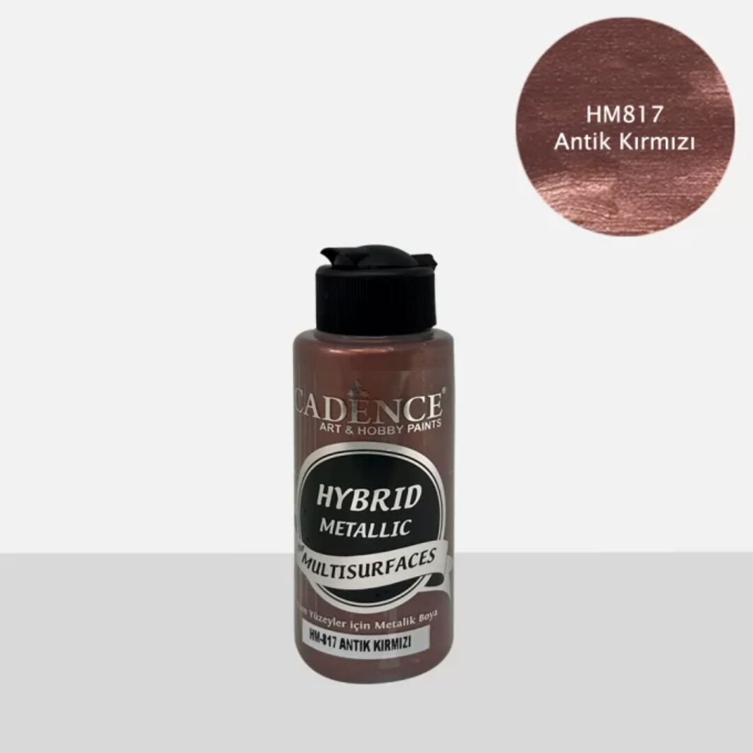 Cadence Hybrid Multisurface Metalik Boya HM-817 Antik Kırmızı 120 ml