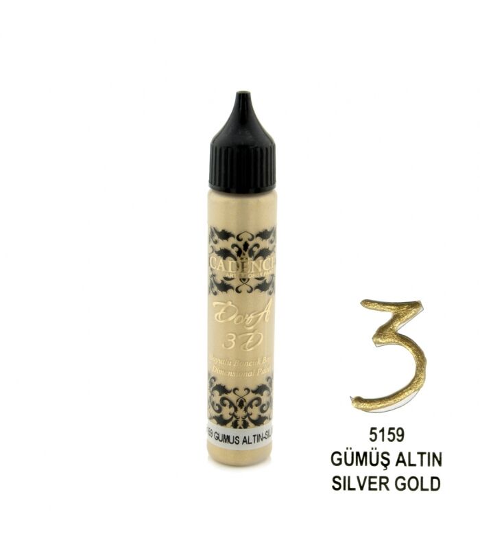 Cadence 3D Dora Boncuk Boya 5159 Gümüş Altın 25 ml