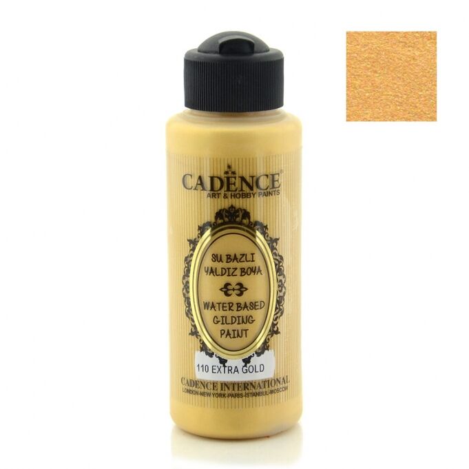 Cadence Su Bazlı Yaldız Boya 110 Extra Gold 120 ml