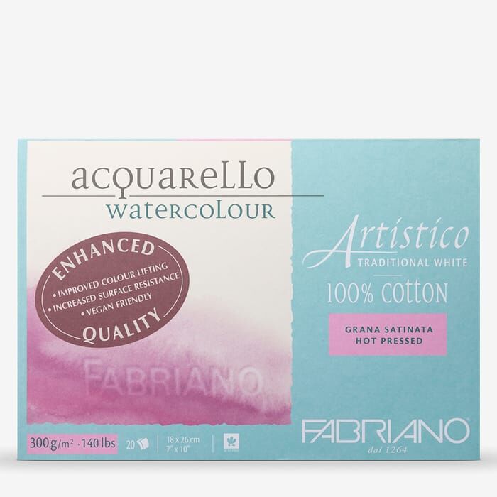 Fabriano Artistico Traditional White Suluboya Blok 300 gr. 18x26 cm Hot Pressed