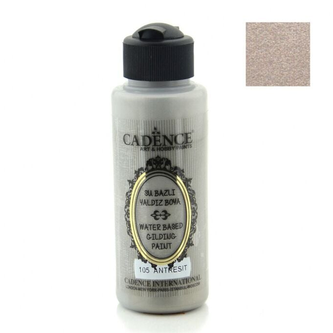 Cadence Su Bazlı Yaldız Boya 105 Antrasit Gümüş 120 ml