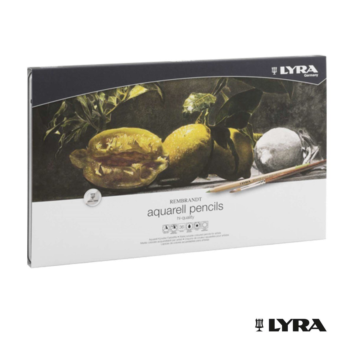 LYRA Rembrandt Aquarell Sulandırabilinir Kalem Seti 36'lı Metal Kutu