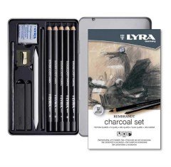 LYRA Rembrandt Charcoal Set Box 11'li Metal Kutu