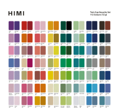 HIMI Twin Cup Gouache Set 112'li (Ice Blue Case Edition)-Nemlendirici Sprey Hediyeli