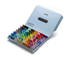 HIMI Twin Cup Gouache Set 112'li (Ice Blue Case Edition)-Nemlendirici Sprey Hediyeli