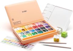 HIMI Twin Cup Gouache Set 48'li+3 Fırça (Peach Fuzz Case Edition)-Nemlendirici Sprey Hediyeli