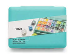 HIMI Twin Cup Gouache Set 48 Renk + 3 Fırça (Green Case)-Nemlendirici Sprey Hediyeli