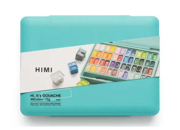HIMI Twin Cup Gouache Set 48 Renk -Nemlendirici Sprey Hediyeli