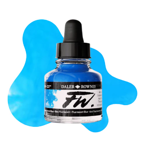 Daler Rowney Fw Ink Akrilik Mürekkep 29.5Ml Fluorescent Blue 100
